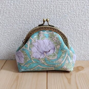 ウィリアムモリス　がま口ミニポーチ　コインケース　8.5cm口金　アクセサリーケース　ピンパネル　グラスラベンダー　522