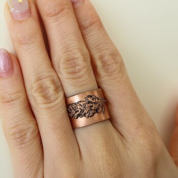 ボタニカルリング＊ワイドリング＊エレクトロフォーミング＊E-10