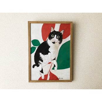 猫イラスト「ウメ16」原画