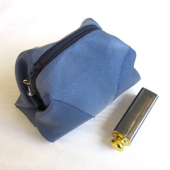 [送料無料] ふわふわポーチ：黄昏れ・紺色（ドイツ製）