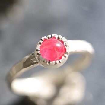 【タイで惚れた1石】タイ産　リフュージョンルビー・シルバーリング【陽ノ手】