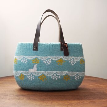 羊毛フェルトバッグ/森のベール 緑