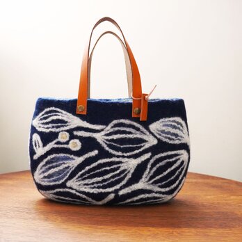羊毛フェルトバッグ/葉脈