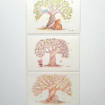 年中使える木の絵３枚セットのコピー