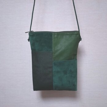 タブレットショルダー (牛革×豚革・型押し×スエード)