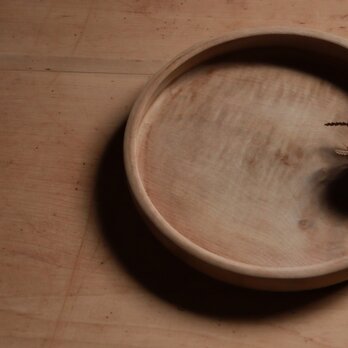 №101　木製丸おぼん　無垢板　トレイ　古道具　古雑貨　