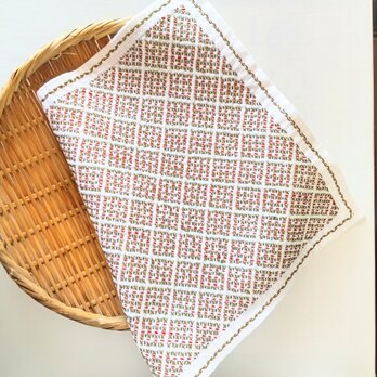 クリスマスのトキメキを詰めた刺し子のふきん/カバー