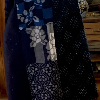 久留米絣のAラインワンピースのコピー