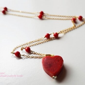 ♡heart red coral♡2way♡の画像