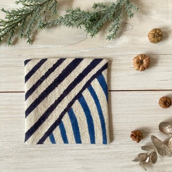 型染め コースター10センチ角「糸巻き」