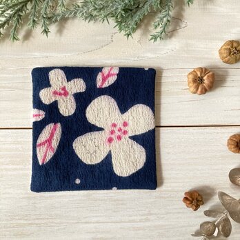 型染め コースター9センチ角「押し花」