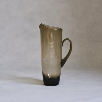 ポーランド製 / ヴィンテージ / 吹きガラス製ピッチャー / フラワーベース / スモークブラウン