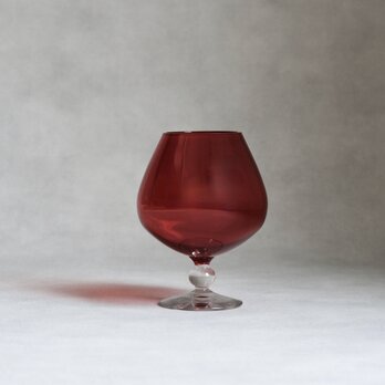 ベルギー製/ヴィンテージ / クリスタルガラス花瓶 / ルビーレッド