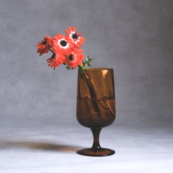 イタリア製 / ヴィンテージ / ガラス花瓶 / アンバー