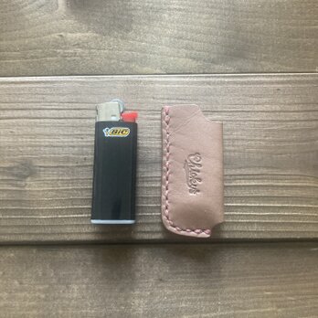 BICミニライターカバー(type-2ベージュブラウン×ピンクver./J25専用)