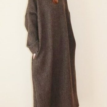 セミオーダーのお客様専用　秋冬　最高級ウール100％のワンピース　ヘリンボーン　茶　のコピー