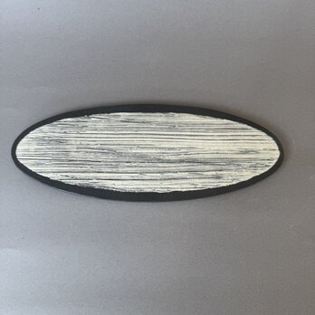 白化粧刷毛目楕円皿