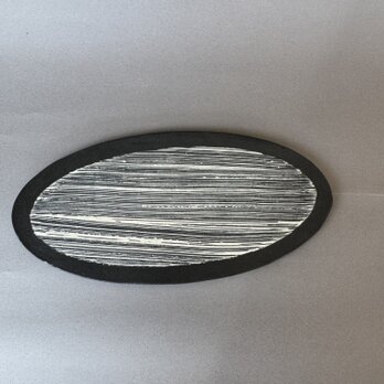 白化粧刷毛目楕円皿