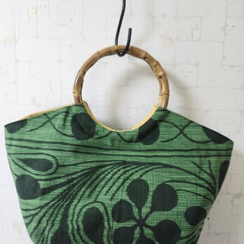 クリスマスSALE　帯リメイク　リング持ち手バッグ