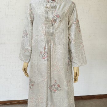 クリスマスSALE　　大島紬リメイク　ピンタックワンピースのコピー