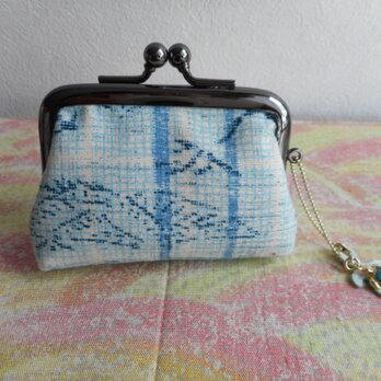 がま口財布　松喰い鶴（まつくいづる）と　あこや貝と亀のチャーム