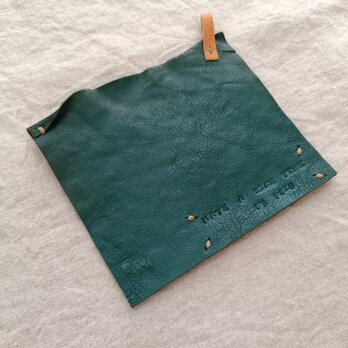 レザーコースター　ブルーグリーン　牛ヌメ革