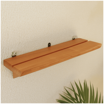 【耳付き無垢材の飾り棚】簡易神棚・お札立て／ウォールシェルフ・お部屋やお店の壁面装飾／季節物の飾り棚／留めピン固定で賃貸でも安心