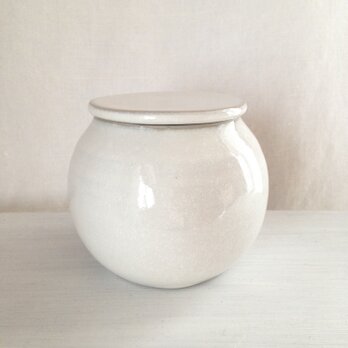 丸蓋物(アンティークホワイト)