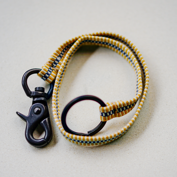 【改良版】真田紐ストラップ（黒ーBY）