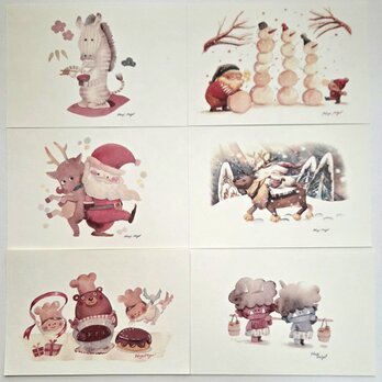 12月～2月に使える冬のポストカード6枚セット*2026年