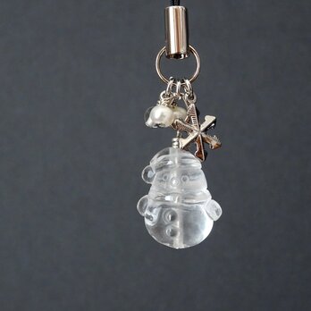 雪だるま水晶のストラップ《MA-117》