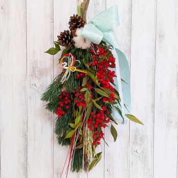 若松と南天の正月飾り