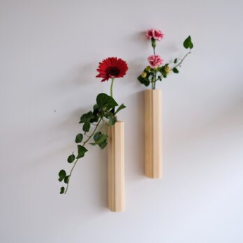 壁掛け一輪挿し　(桧)　2個セット