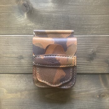 クリップウォレット☆(CW-01SP･迷彩柄×キャメル•縦型･カスタムver.)