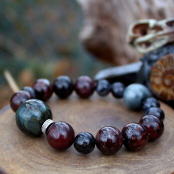 ヌーマイトAAA　ミスティックマーリナイト　ホークスアイ　魔術師の為のブレスレット 大玉No.２　