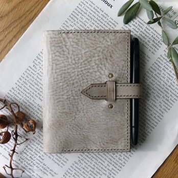 イタリア革の手帳カバー／A6サイズ／グレー