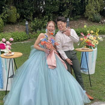 実例写真！送料無料！サッシュベルトのみ ピンク リボン 光沢サテン 可愛い 花嫁 前撮り