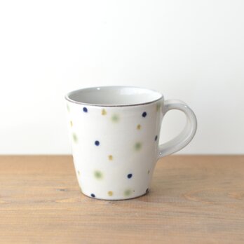 三彩水玉柄のスリムマグカップ(沖縄のやちむん)