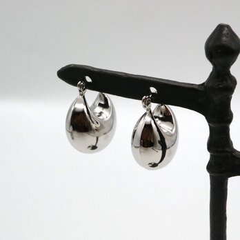 kpierce-060 バルーンフープピアス完成品 20×23mm(ロジウム・ニッケルフリー)【1ペア】