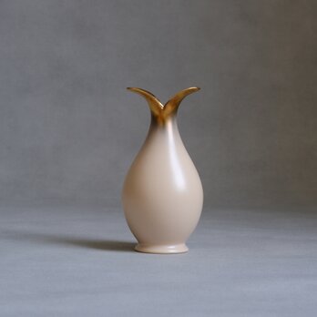 【Ü-Keramik】ドイツ製 / ヴィンテージ / 陶器花瓶 / アイボリー