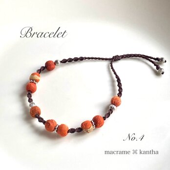 [※1点限り]macrame ⌘ kantha カンタビーズマクラメブレスレット M-4