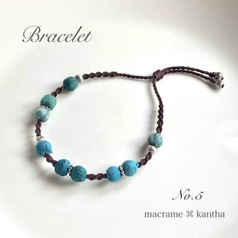 [※1点限り]macrame ⌘ kantha カンタビーズマクラメブレスレット M-5