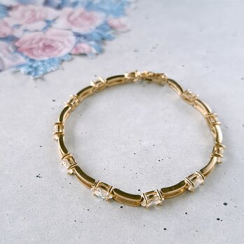 openwork square clear marquis rhinestone ヴィンテージブレスレット