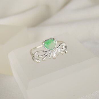 翡翠のリボンリング silver925 11.5号(サイズ直し可)