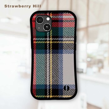 大人 の おしゃれ な チェック柄 タータン チェック 耐衝撃 グリップケース iPhoneケース
