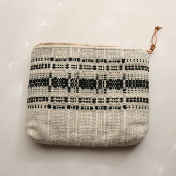 北欧手織りポーチL（グレー）ダーラドレル