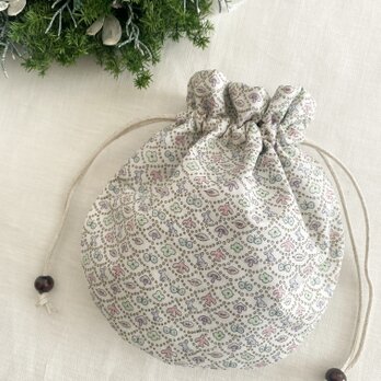 ＊リバティ・まるい巾着ポーチ＊フォレストウェーブのコピー