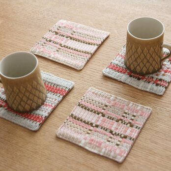 あたたか！北欧手織りコースター（スモーキーピンク）ダーラドレル