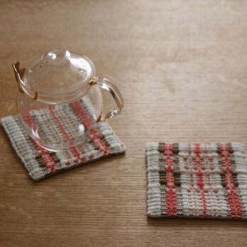 あたたか！北欧手織りコースター（グレー）ダーラドレル