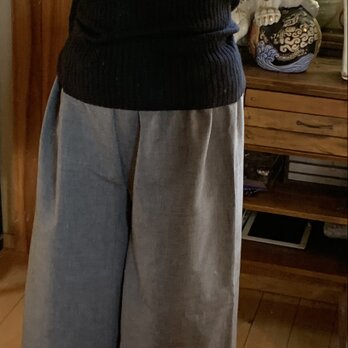 久留米絣ワイドパンツ